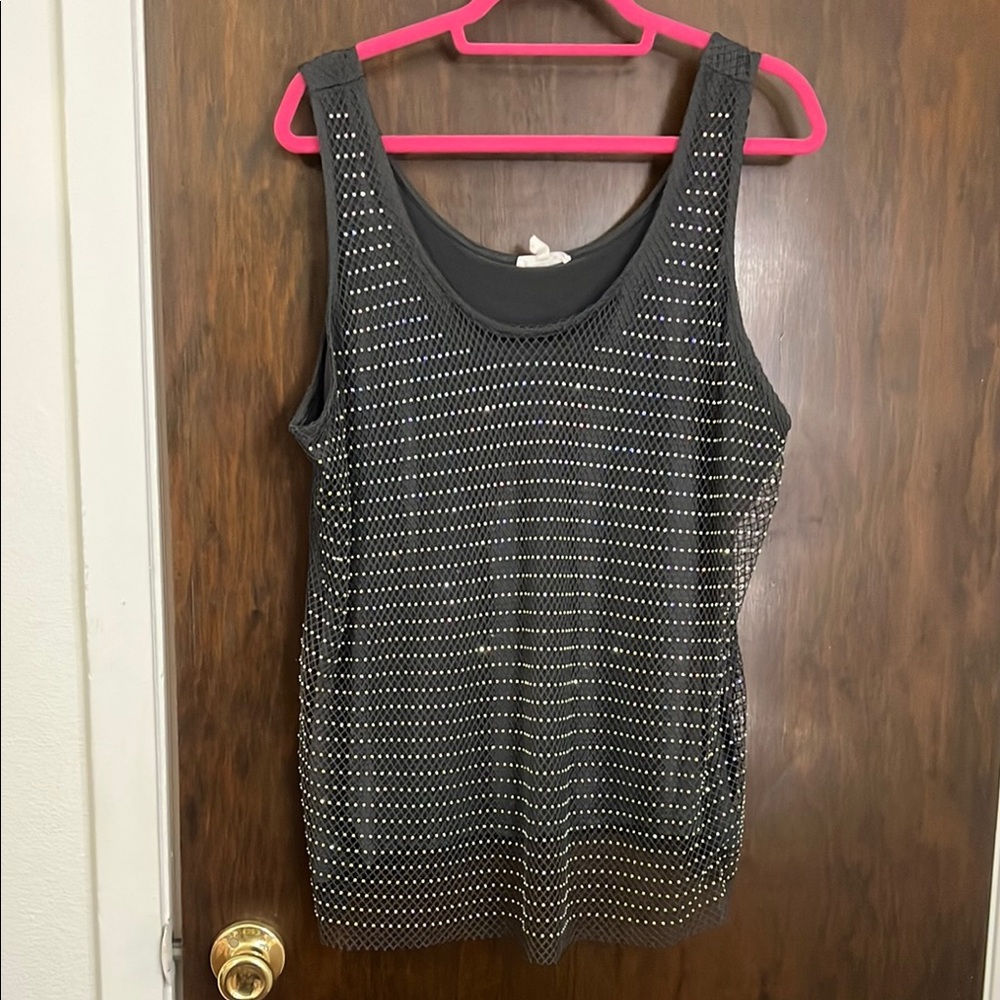 Maurices Black and Silver Tank Top